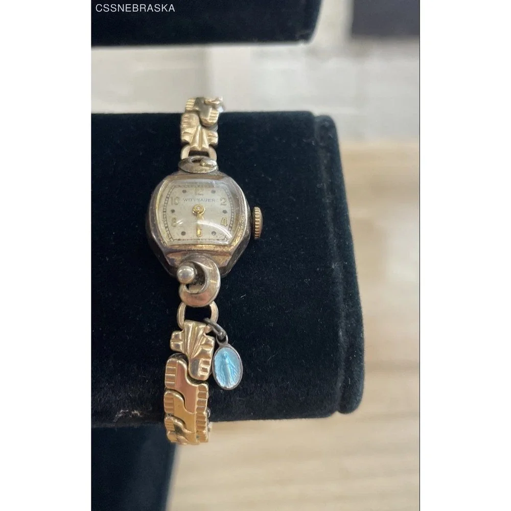 Vintage Wittnauer Ladies Watch 10K Gold Filled‎ Top Band Swiss Art Deco Charm